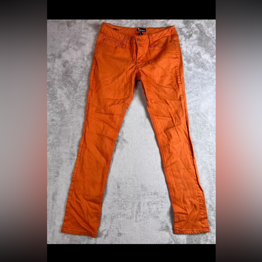 Dollhouse Youth Womens Orange Relaxed Ankle Jeans Size 11